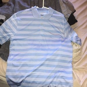 Light blue with white strips Nike golf polo